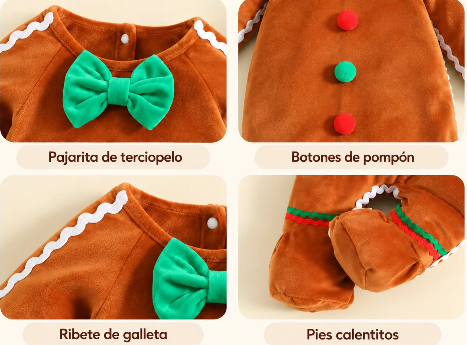 Disfraz de jengibre suave con gorro para bebé