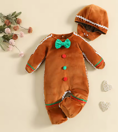 Disfraz de jengibre suave con gorro para bebé